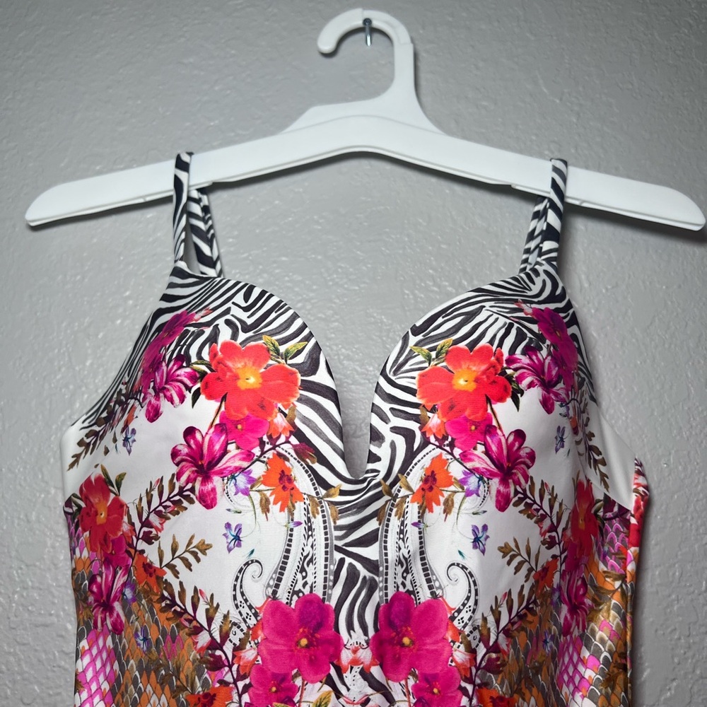 Ted Baker Ollimpi Samba Plunge Sweetheart Neckline Swimsuit Floral - Picture 3 of 7